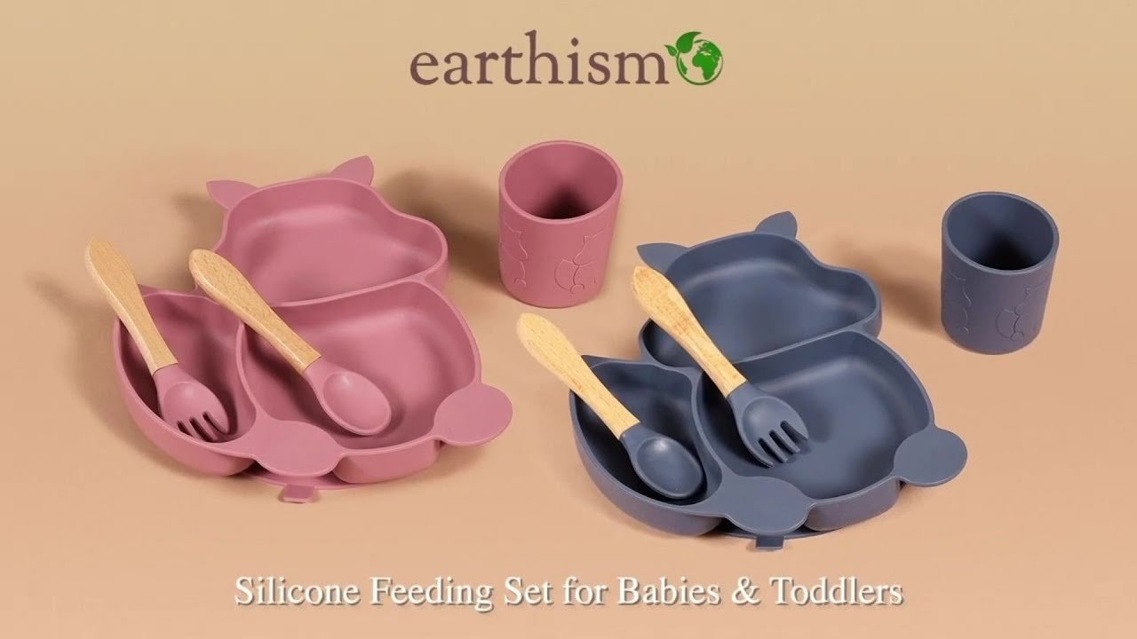 Earthism Silicone Kids Feeding Set- Fox
